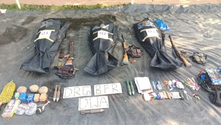 दंतेवाड़ा डीआरजी, बस्तर फाइटर्स ने 25 लाख इनामी सहित 03 माओवादियों को किया ढेर