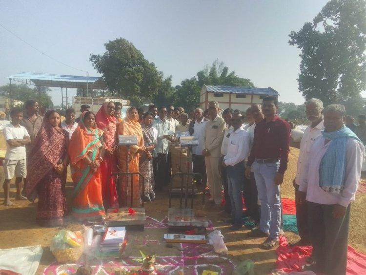 सांकरा में धान खरीदी केंद्र का शुभारंभ