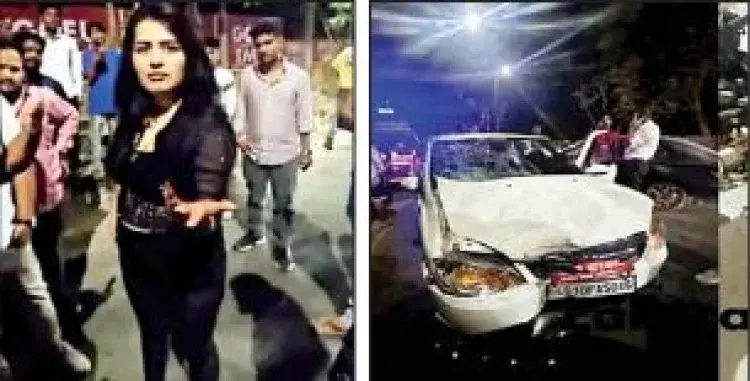 युवक को गोद में बिठाकर कार ड्राइव कर रही रशियन युवती ने तीन को रौंदा