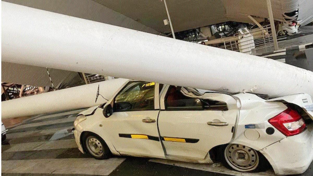 आईजीआई एयरपोर्ट के टी 1 टर्मिनल की छत टूटने से एक की मौत 8 घायल