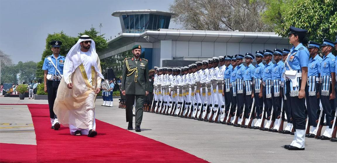 दुबई के क्राउन प्रिंस की भारत यात्रा एयरपोर्ट पर दिया गया गार्ड ऑफ ऑनरनई